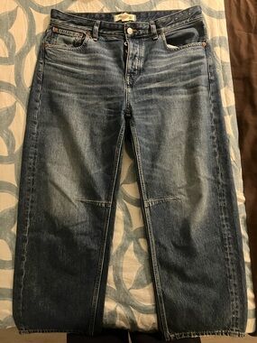 Madewell darted barrel leg Jean